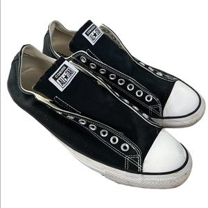 laceless black converse